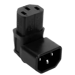 AooCare LINGLING ONE C14 to C13 Right Angle IEC Adapter, 10A-16A, 110V-250V, 94-V0 Nylon, Male to Female, 90 Degree AC Power Connector