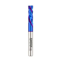 Zahyox 1/4 Inch Shank Up Down Compression Spiral Router Bit, Nano Coated Solid Carbide Straight CNC End Mill for Wood, 1/4 Dia x 7/8 CL x 2-1/2 OVL