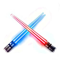 ChopSabers Lightsaber Chopsticks Light Up, Star Wars Chopsticks Light Up, Mini Lightsaber, Fun Chop, Cool Chopsticks, Light Saber Chopsticks, Led Chopsticks, 2 PAIRS, Blue Red (Glossy Tips)