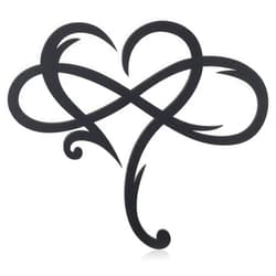 Willbond Wood Infinity Heart wood Wall Decor Infinity Heart Wall Art 9.8 x 11.8 Inch Love Sign Plaque Wood Art Geometric Wall Decor for Wedding Gifts Home Bedroom Living Room Decoration