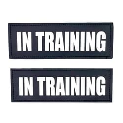Albcorp Reflective In Training Patches with Hook Backing for Service Animal Vests /Harnesses Medium (5 X 1.5) Inch