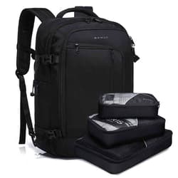 BANGE Travel Overnight Backpack,40-Liter FAA Flight Approved Weekender Bag Carry on Backpack (BLACK (Backpack with 3 Cubes))…