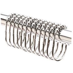 2 Lb. Depot Shower Curtain Ring - Set of 12 Easy Glide Rollers with Polished Chrome Finish - Stainless Steel Shower Hooks for Straight and Curved Rods - Decorative and Durable for Any Bathroom