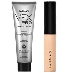 Farmasi Duo: Farmasi VFX PRO Camera Ready Primer & Farmasi Full Coverage Concealer Liquid (01 - Ivory)