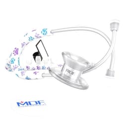 MDF Instruments Paws Silver MD One Epoch Lightweight Titanium Stethoscope, Adult, Free-Parts-for-Life, Paws Tube, Silver Chestpieces-Headset, MDF777TPW
