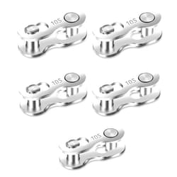 Molain 5 Pairs Bicycle Missing Link for 10 Speed Chain, Silver, Reusable Bike Chain Master Link for Road Mountain Racing Cycling
