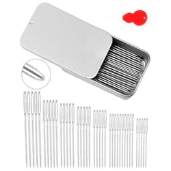 FIVEIZERO 80/40 PCS Large-Eye Blunt Needles,8 Sizes Stainless Steel Yarn Knitting Needles,Sewing Needles,Crafting Knitting Weaving Stringing Needleswith Threaders for Finishing Off Crochet Projects CJ