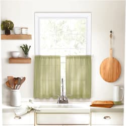 Elrene Home Fashions Cameron Linen Tier Curtains, 30