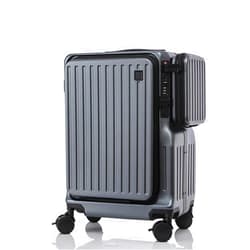 ZMY Carry On Luggage, PC Hardside Travel Suitcas with Spinner Wheels, Hard Shell Suitcase Expandable Luggage with USB Port (Grey, Carry-On 20-Inch)