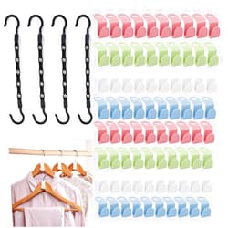 TIANXIALAWU Plastic Space Saver Hanger Clips, Mix Color, 100 Pieces