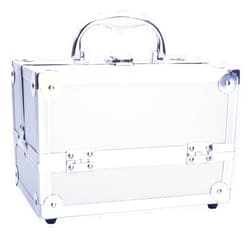 Cffuvros Large Storage Capacity Travel Cosmetic Organizer, Makeup Train Case With Extendable Trays And Mirror Jewelry Box,Lockable Handle Make-up Organizer