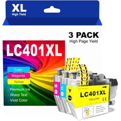 USEHOTI LC401XL Color Compatible Ink Cartridges for Brother LC401 XL Ink, High Yield Works with Brother MFC-J1010DW, J1012DW, J1170DW Printers (Cyan, Magenta, Yellow, 3 Pack)