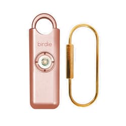 She's Birdie She’s Birdie–The Original Personal Safety Alarm for Women by Women–LOUD Siren, Strobe Light and Key Chain in a Variety of Colors (Metallic Rose)