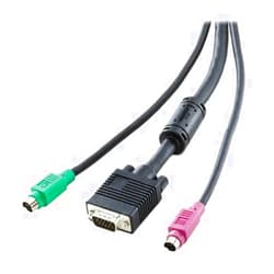 ConnectPRO PS-10P 10ft PS2/HDB-15 Premium Shielded 3-in-1 KVM Cable