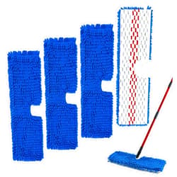 GFRED 4 Pack Mop Head Replacement Compatible with O-cedar Hardwood Floor 'N More Microfiber Dual or 3-Action Flip Mop Refill Chenille Mop Replace Pads for Ocedar Dual-Action Flip Mop,Reusable & Washable Pad