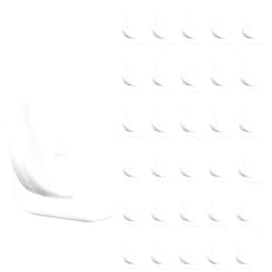 Queekay 30 Pieces Adhesive Wall Hooks for Hanging, Reusable Seamless Hooks Small Acrylic Sticky Hangers with Non Marking Sticker for Kitchen Bathroom Bedroom Office (White)