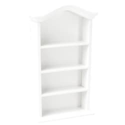 Marsrut Dollhouse Bookcase 1:12 Scale Miniature Mini Bookshelf Doll House Book Shelves for Small Items Accessories Furniture Wooden 4 Floors Display Cabinet Decoration Home Bedroom, White