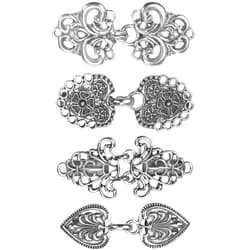Abvsdu 4 Pieces Vintage Sweater Clips, Sweater Clips for Cardigans to Hold Sweater Together, Shawl Collar Clasp Dress Shirt Brooch Clip&Dress Clips Back Cinch