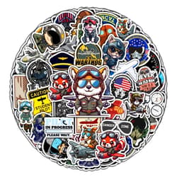 BIGZORO Pack 50 PCS Plane Pilot Wing Stickers Waterproof Vinyl Decals Decor Laptop Airport Flying Vehicles Suitcase Water Bottle Gifts for Teens Adults Aviation Enthusiasts Aviator