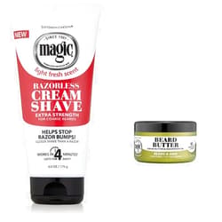 SoftSheen-Carson Magic Razorless Extra Strength Shaving & Hair Removal Cream with Beard Butter (2 Products)