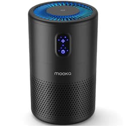 MOOKA Air Purifiers for Home Large Room up to 1076 ft², H13 True HEPA Air Filter Cleaner, Odor Eliminator, Remove Smoke Dust Pollen Pet Dander, Night Light, B-D02L Black