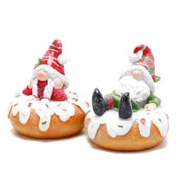 Hodao 2 PCS Party Gnomes Decorations Baking Store Donut Gnomes Decor Tabletopper Gnomes Decorations for Anniversary Party Home Holiday Cute Donut Gnomes Gifts Decorations