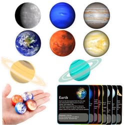 CHWANG 24PCS Bouncy Balls 30mm Solar System Rubber Balls for Kids with 8PCS Planetary Flashcards for Kids Party Favors, Space Toys, Birthday Gifts, Scientific Cognition