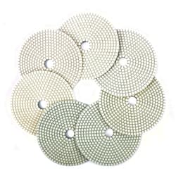 Z-Lion 6 Inch Diamond Polishing Pad 7 Pcs Set Wet for Granite Marble Stone Sanding