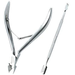 BOXGROVE BEAUTY Professional Cuticle Cutter & Pusher Trimmer Manicure Tools with Double Spring– Perfect Nail Care Tool for Manicure & Pedicure Beauty at Home/Spa/Saloon (Silver)