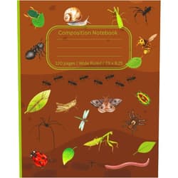 T.D. Publishing Composition Notebook: Spiders, Snails, Insects and Bugs | Writing Journal | Wide Ruled, 120 pages, 7.5 x 9.25