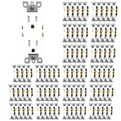 CML Hardware (100 Pack) CML 15 Amp Decor Wall Receptacle Outlet, Child-Safe Tamper Resistant (TR), 15A/125V, Standard Decorator Electrical Outlet, UL Listed, White