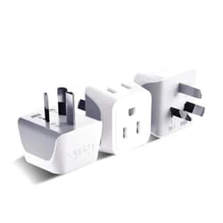 Ceptics Australia Power Plug Adapter, 2 in 1 Type I Plug Adapter, US to Australia , China, New Zealand Power Adapter with Dual USA Inputs, CE, RoHS - 3 Pack