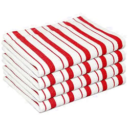Williams-Sonoma Classic Striped Dishcloths, Dishrags, Claret Red (Set of 4)