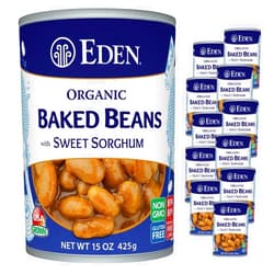 Eden Organic Baked Beans with Sorghum, Mustard, and Spices, Navy, 15 oz (12-Pack)