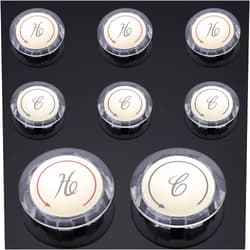 ZephyrJazz Replacement Hot and Cold Crystal Acrylic Faucet Knobs for Prime-Line MP54300 Universal Index Buttons, 1-5/16 in. Diameter, Clear Acrylic with Gold (4 Pack)