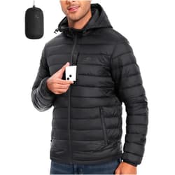 Pioneer Camp Men's Lightweight Packable Puffer Jacket with Hood Warm Puffy Winter Jacket Coat Insulated for Ski Hiking Travel