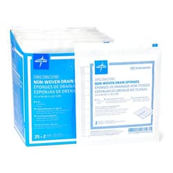 Medline Nonwoven Drain Sponges, Sterile, 6-Ply Gauze, 4