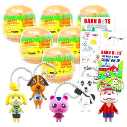 Nintendo Animal Crossing Blind Bags Party Favors Set - Bundle with 6 Animal Crossing Keychain Mystery Figures Plus Stickers, More | Animal Crossing Bag Clips for Kids, Adults