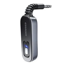 ESSAGER Bluetooth 5.1 Aux Adapter Receiver & Transmitter Rechargeable for Airpods Headphones Speaker, ESSAGER 3.5mm Aux Audio Jack Adapter for Airplane Treadmill Flight MP3 Player TV Car Home Stereo System