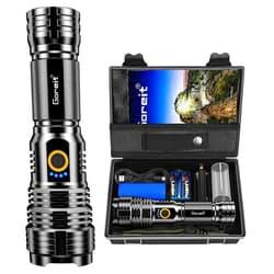 Goreit Flashlights LED High Lumens Rechargeable, Goreit 950000 Lumens XHP70.2 Super Bright Flashlight, Flash Light Battery Powered, Powerful Handheld Flashlight with holster for Emergency Camping Hiking Gift
