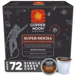 Copper Moon Single Serve Coffee Pods for Keurig K-Cup Brewers, Medium Roast, Super Mocha Blend, 72 Count