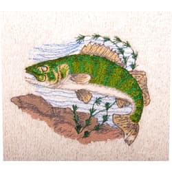 Big Black Horse LLC Bath Towel Set with Embroidered Walleye Fish