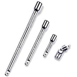 StrugDeas 4 Piece 3/8 Inch Drive Extension Bar Set, 3/8 Inch Drive Socket Extension Set Includes 3, 6, and 10 Inch Extensions and 3/8 Inch drive Universal Joint Socket