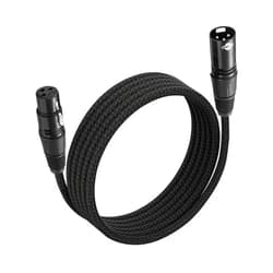 Shaevle XLR Microphone Cable Male to Female 3 Pin Nylon Braided for Studio Recording and Live Production 10 Feet/3M,Black