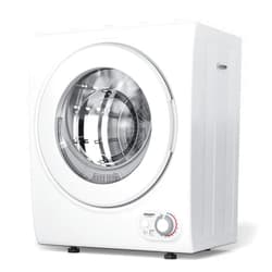 ROVSUN 110V Portable Clothes Dryer, High End Laundry Front Load Tumble Dryer Machine with Stainless Steel Tub & Simple Control Knob for Apartment, Dorm-850W, White