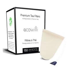 Ecowilli Empty Tea Bags Biodegradable Tea Filter Bags for Loose Tea 150-pack, Natural Unbleached Tea Filters Disposable
