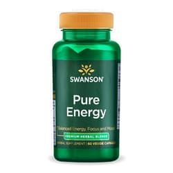 Swanson Pure Energy Metabolism Concentration Focus Support Stress Management Adaptogenic Herbs Herbal Supplement 60 Veggie Capsules (Veg Caps) Vegan