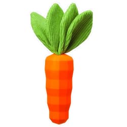 MewaJump Dog Squeaky Chew Toys for Aggressive Chewers, Rubber Carrot Dog Toys for Training and Cleaning, Interactive Tough Dog Toy for Medium Dogs