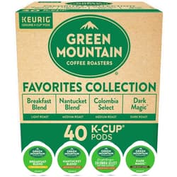 Keurig Green Mountain Coffee Roasters Favorites Collection Variety Pack, Single-Serve Coffee K-Cup Pods Sampler, 40 Count Green Mountain Favorites 40 Count