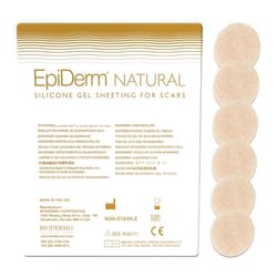 Biodermis Epi-Derm Epi-Tab Circles Silicone Scar Sheets – Professional-Grade, Washable & Reusable Silicone Patches for Small Hypertrophic & Keloid Scars from Trauma, Liposuction & More - Natural, 6-Pack